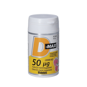 D-Max 50 mikg Jordbær/Hindbærsmag