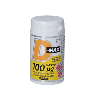 D-Max 100 mikg Jordbær/Hindbærsmag