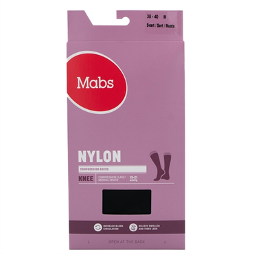 Mabs nylon knæ sort m