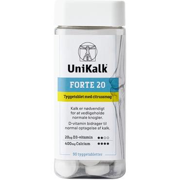 Unikalk Forte 20 tyggetabletter