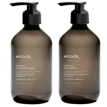 Woods Copenhagen volumizing hair care essentials sampak