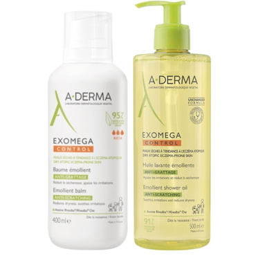 A-Derma Exomega control emollient balm + shower oil sampak