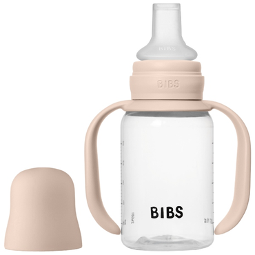 BIBS baby sippy bottle blush