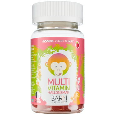 Monkids multivitamin hindbær