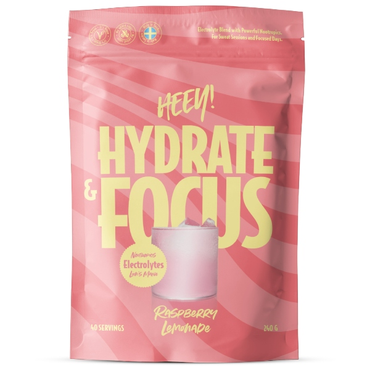 Heey! hydrate & focus electrolytes raspberry lemonade