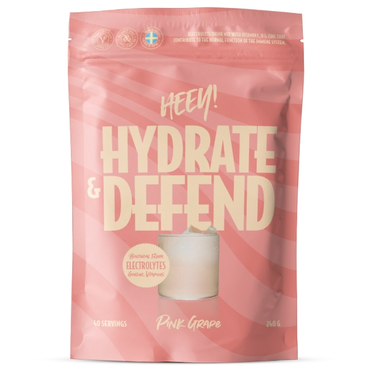 Heey! hydrate & defend electrolytes pink grape