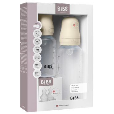 BIBS grow and flow baby bottle sutteflasker ivory sampak