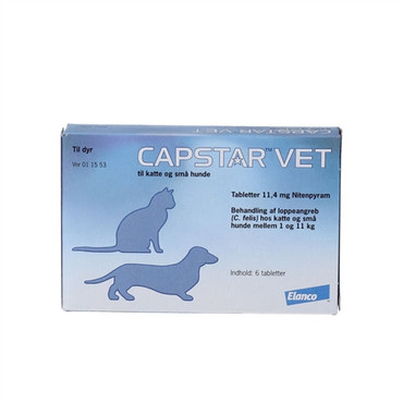 region Undertrykkelse Markér Capstar Vet til hunde / katte 1-11 kg mod lopper | loppemiddel | 6 stk